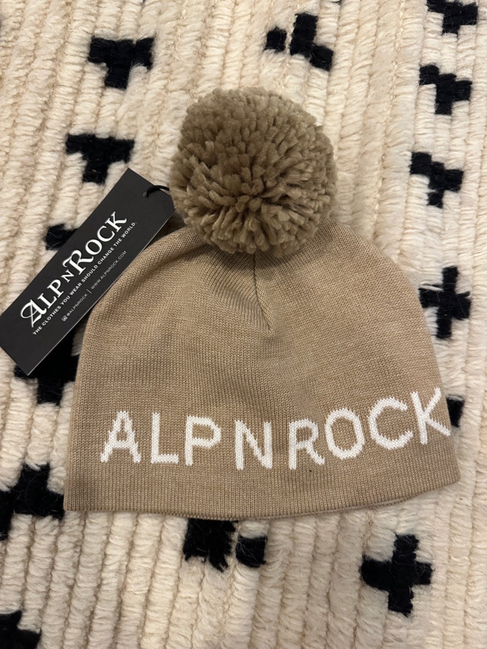 Alp N Rock Heather Camel Pom-Pom Knit Beanie